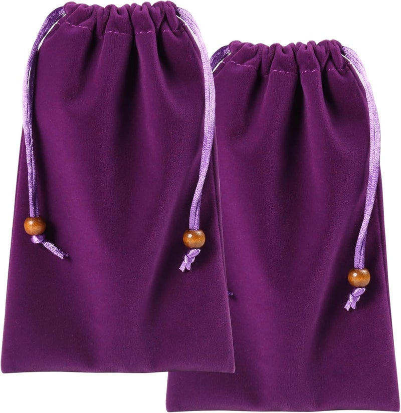 Seqoiyia 2 PCS Cell Phone Sleeves Phone Pouch Bag w/Drawstring Closure Compatible for iPhone 17 Pro Max Galaxy S25 Ultra S25 Edge A56 A36 A35 A26 A16 Moto G Stylus Edge Pixel 10 Pro XL OnePlus 13R (Purple) - Image 1